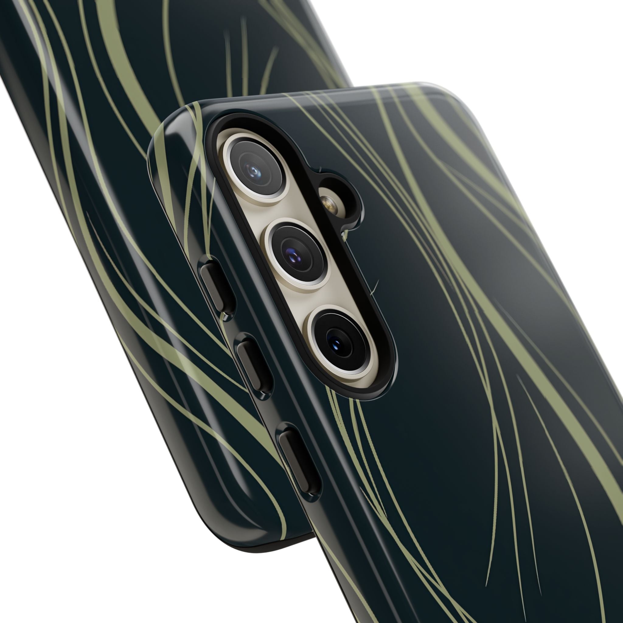 Green Tough Phone Case for Samsung - Obsidian Sage Flow