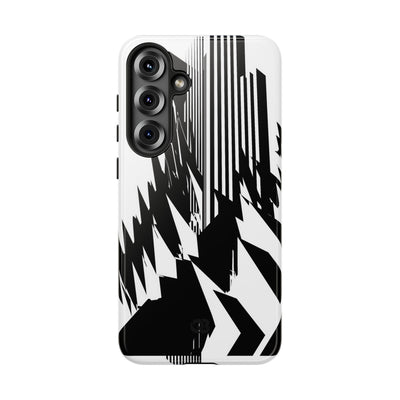 White Tough Phone Case for Samsung - Shattered Vector Spire