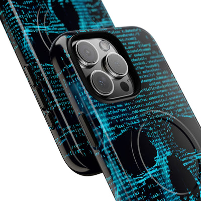 Cyan Glitch Skull · Tough+ Magsafe