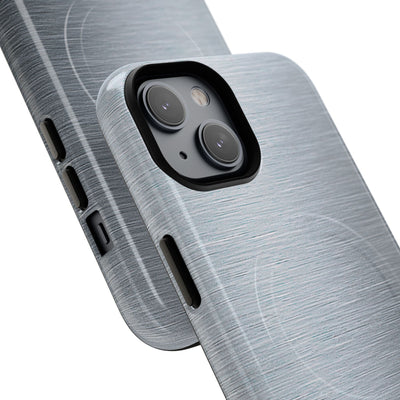 Silver Tough 2.0 Magsafe Phone Case for iPhone - Satin Chrome Grain