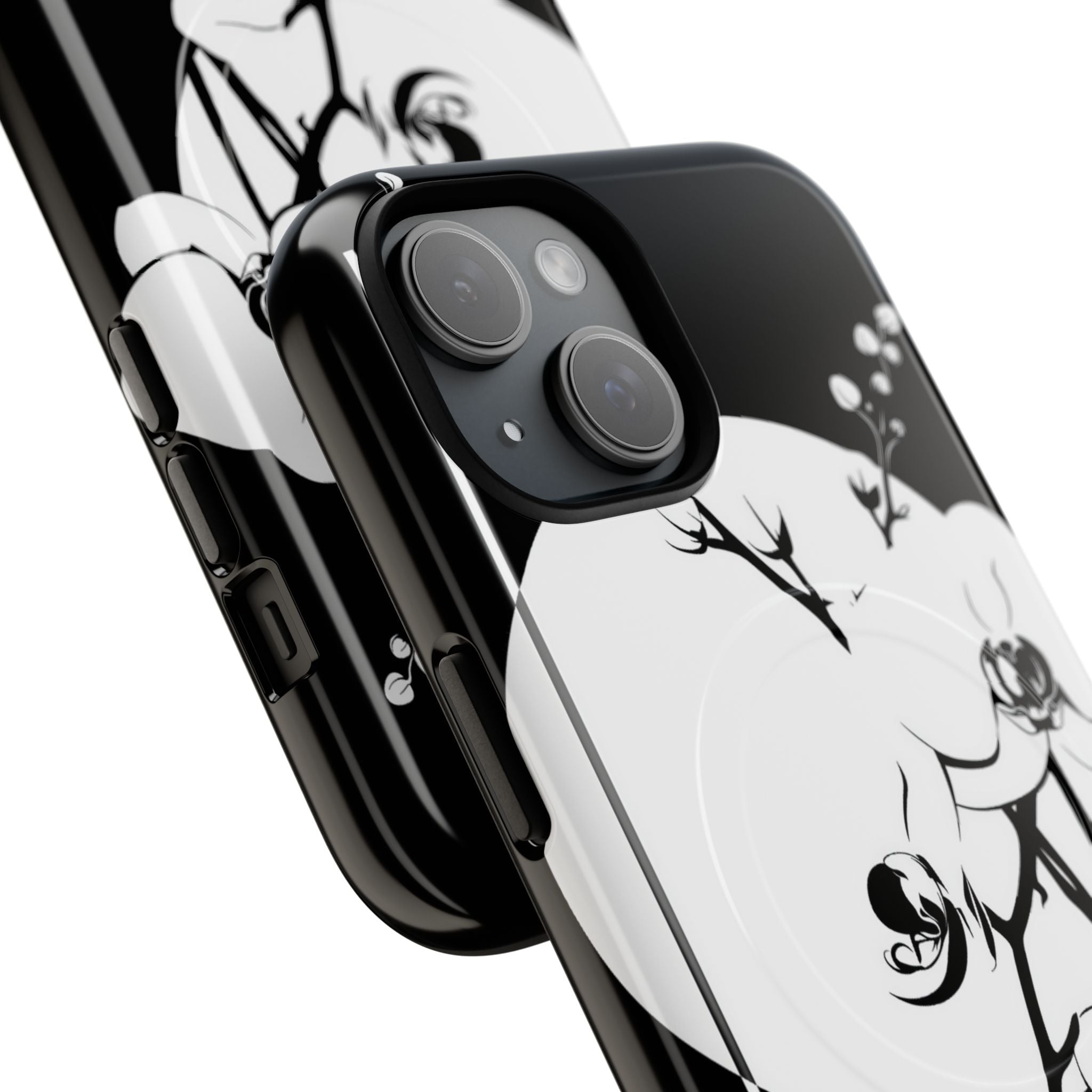 Black Tough 2.0 Magsafe Phone Case for iPhone - Lunar Orchid Grid