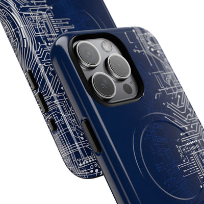 Blue Tough 2.0 Magsafe Phone Case for iPhone - Cobalt Circuit Logic