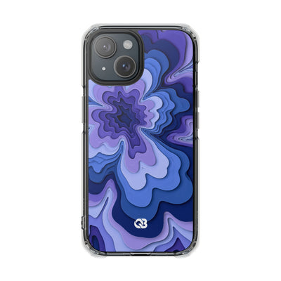 Periwinkle Strata Bloom · Clear Impact Magnetic Phone Case for iPhone · Purple