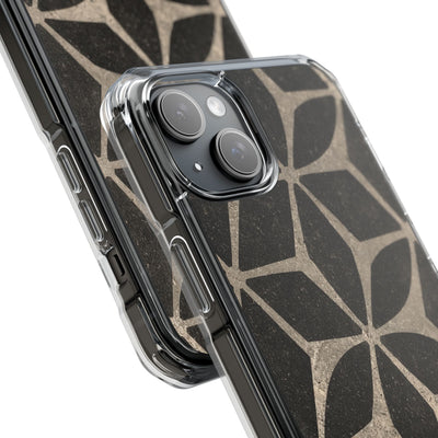 Concrete Mosaic Star · Clear Impact Magnetic Phone Case for iPhone · Black