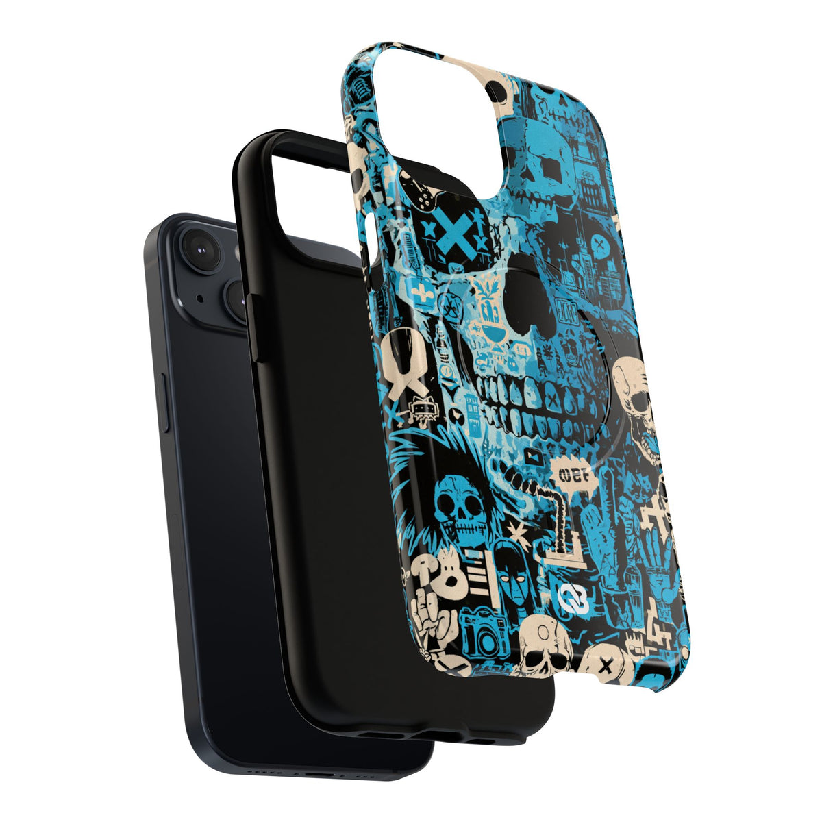Electric Skull Graffiti · Tough 2.0 Magnetic Phone Case for iPhone · Blue