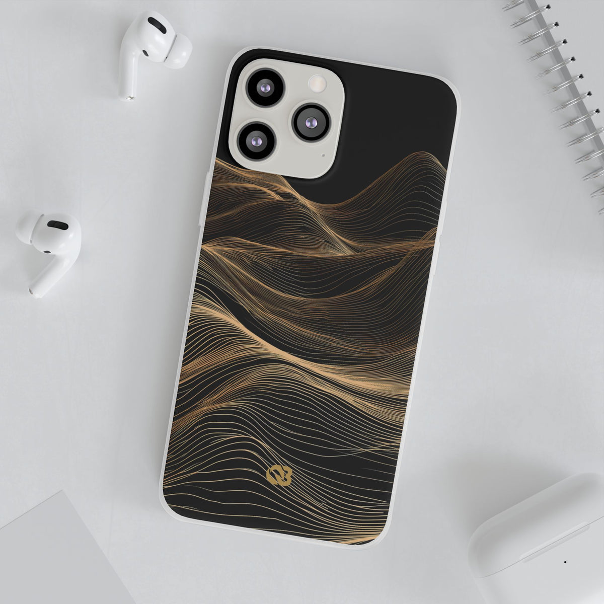Golden Horizon Contours · Lite Phone Case for iPhone ·  Black