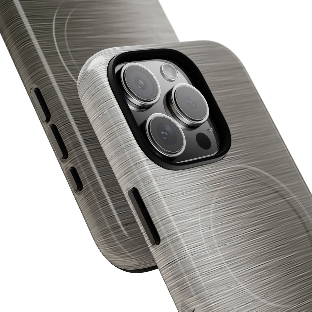 Grey Tough 2.0 Magsafe Phone Case for iPhone - Brushed Industrial Steel