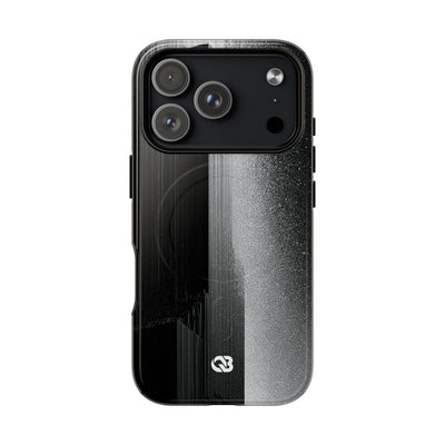 Black Tough 2.0 Magsafe Phone Case for iPhone - Brutalist Pixel Monolith