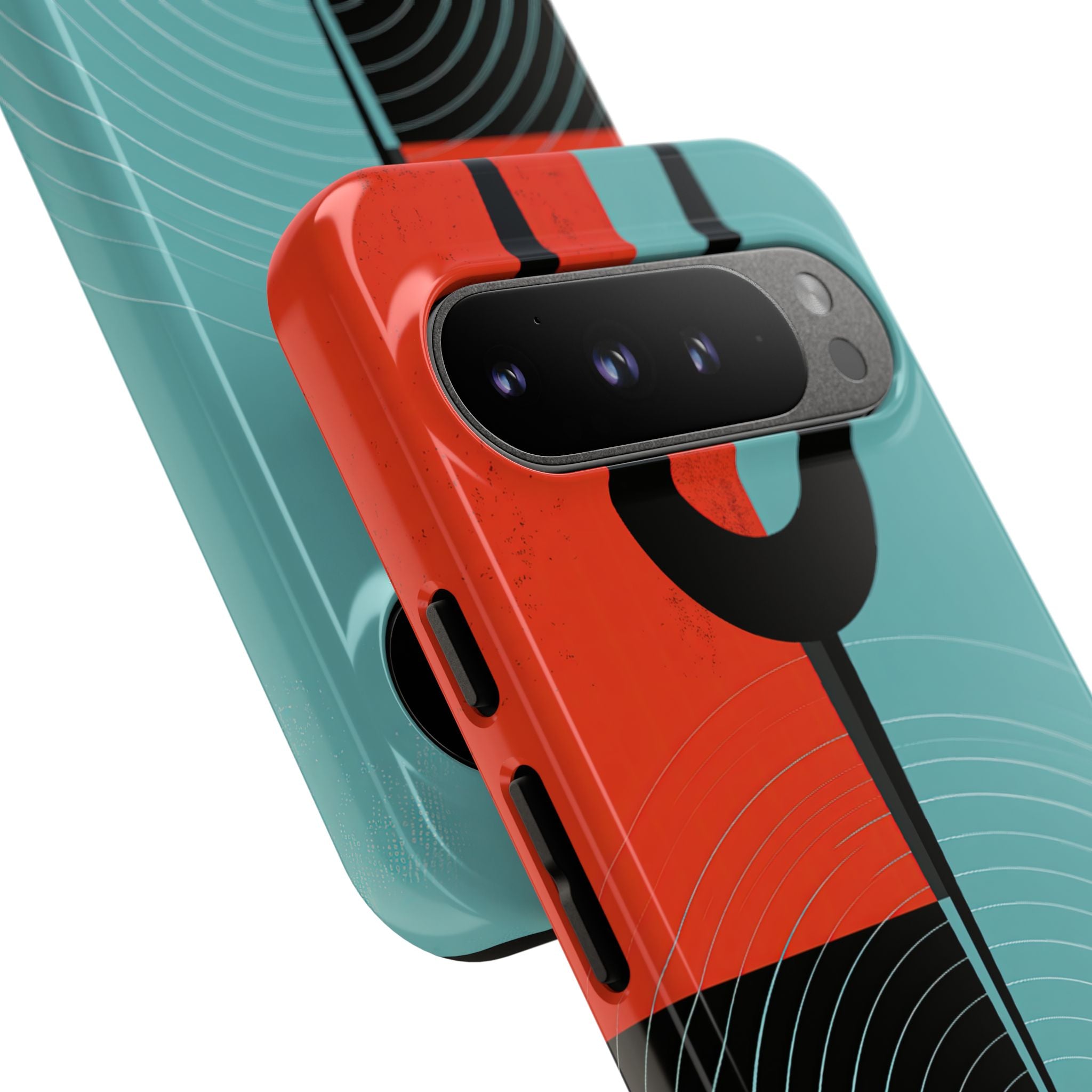 Teal Tough Phone Case for Google Pixel - Sonic Static Split