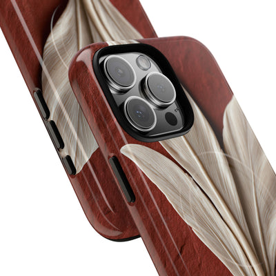 Carved Ivory Plume · Tough 2.0 Magnetic Phone Case for iPhone · Red