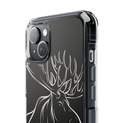 Nordic Moose Contour · Clear Impact Magnetic Phone Case for iPhone · Black