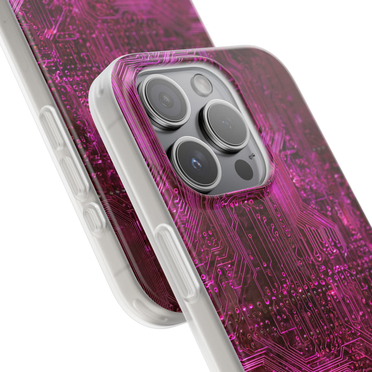 Magenta Circuit Trace · Lite Phone Case for iPhone ·  Pink