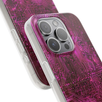 Magenta Circuit Trace · Lite Phone Case for iPhone ·  Pink