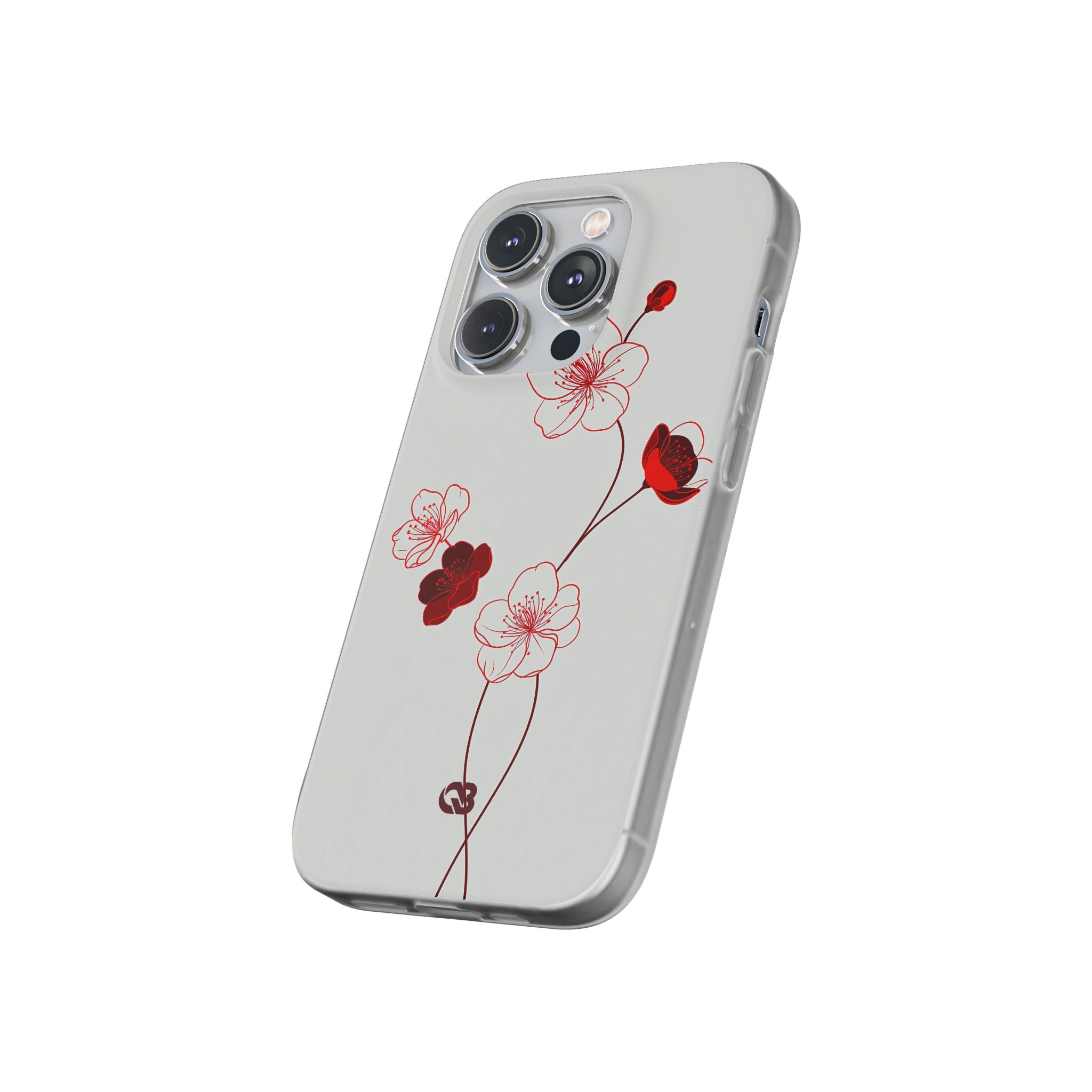Red Lite Phone Case for iPhone - Kyoto Ember Bloom