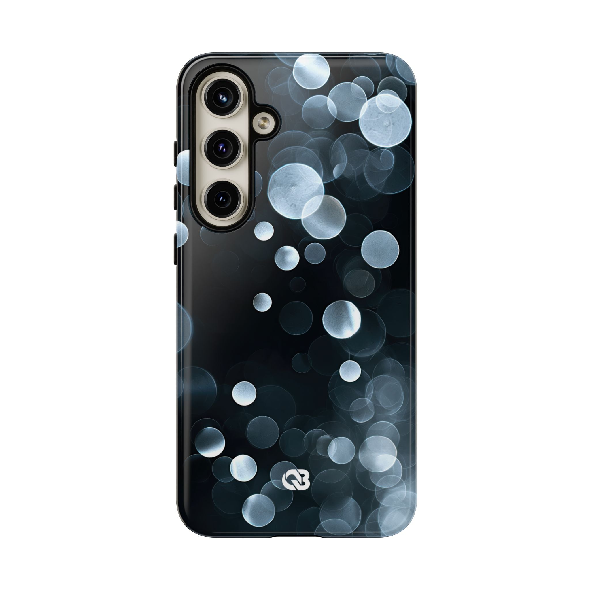 Black Tough Phone Case for Samsung - Silver Orbit Glow
