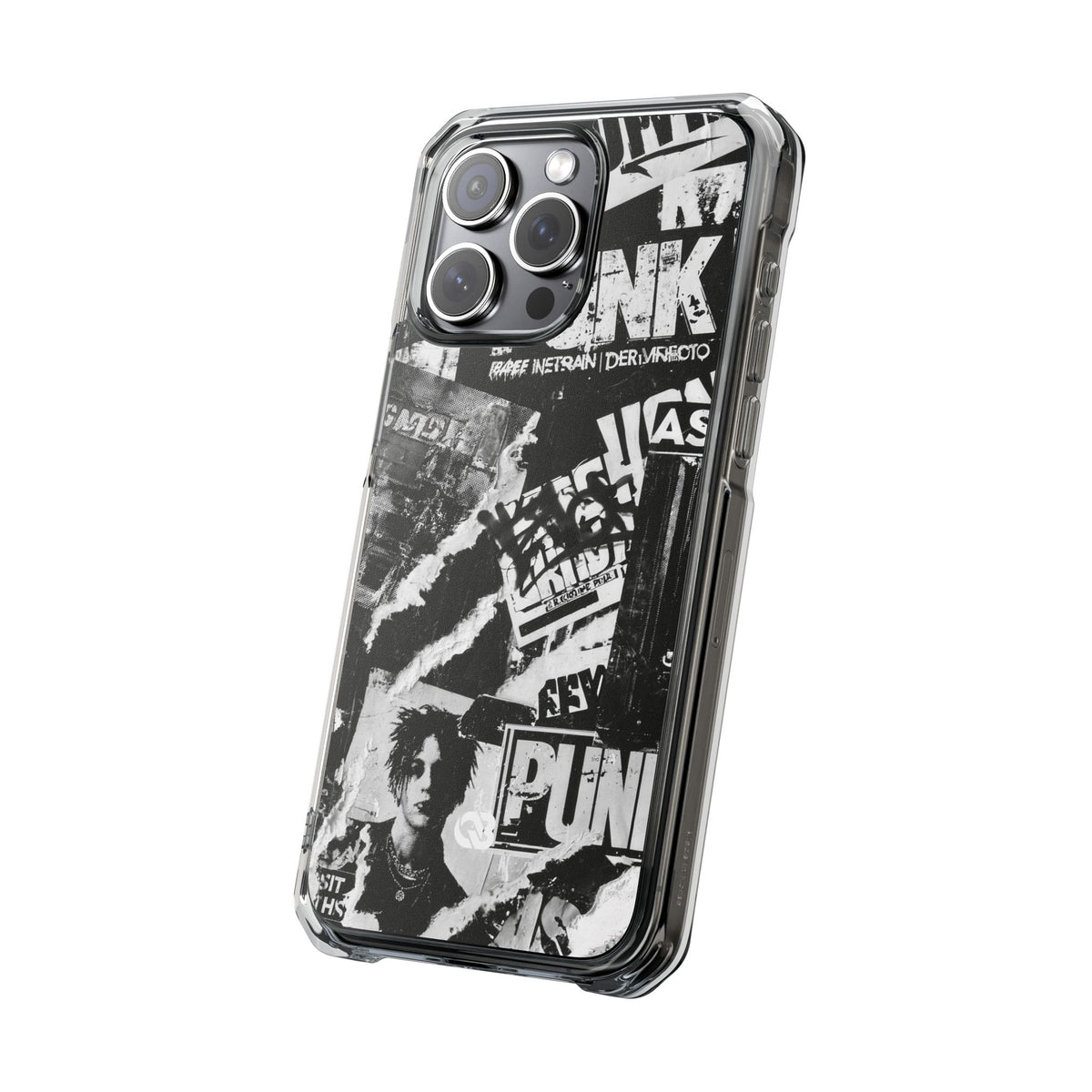 Underground Punk Collage · Clear Impact Magnetic Phone Case for iPhone · Black