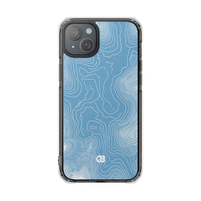 Glacial Basin Topo · Clear Impact Magnetic Phone Case for iPhone · Blue