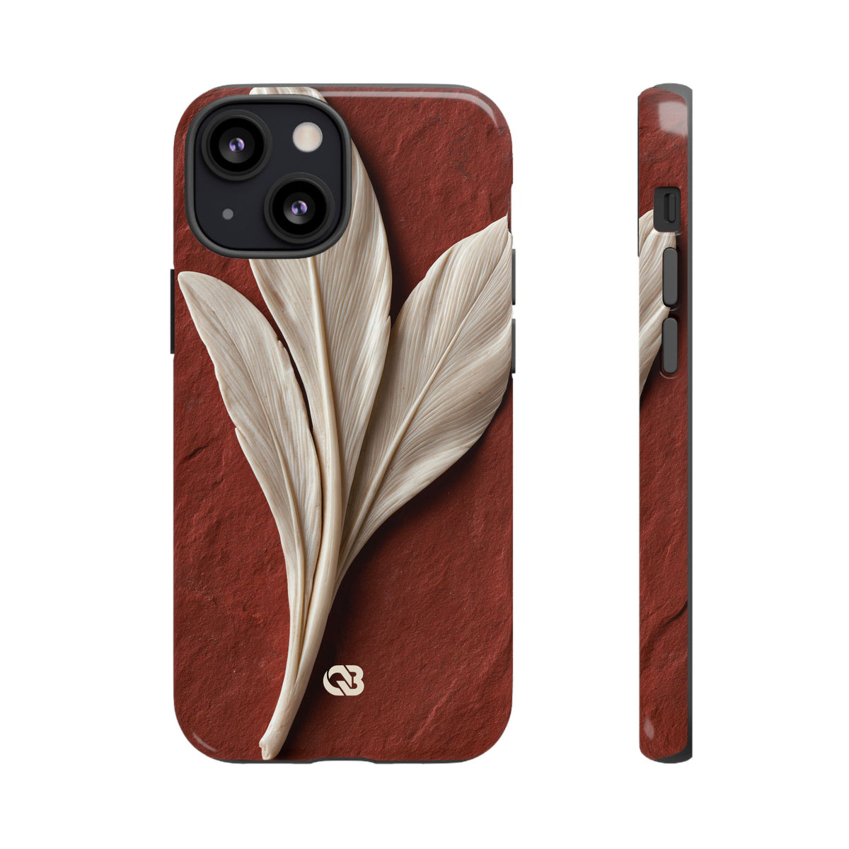 Carved Ivory Plume · Tough Phone Case for iPhone · Red