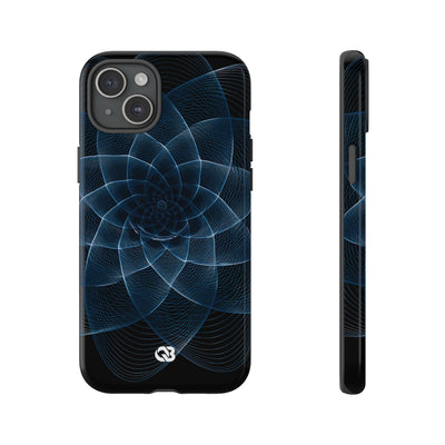 Blue Tough Phone Case for iPhone - Cobalt Geometric Bloom