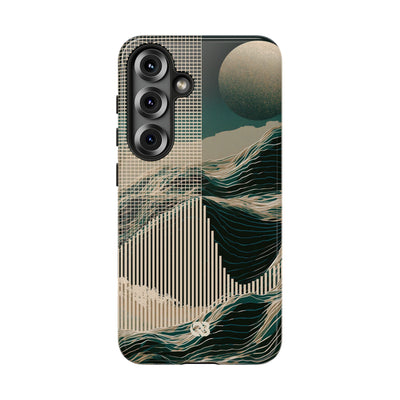 Green Tough Phone Case for Samsung - Lunar Moss Topography