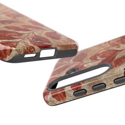 Terracotta Botanical Fresco · Tough Phone Case for Samsung · Red