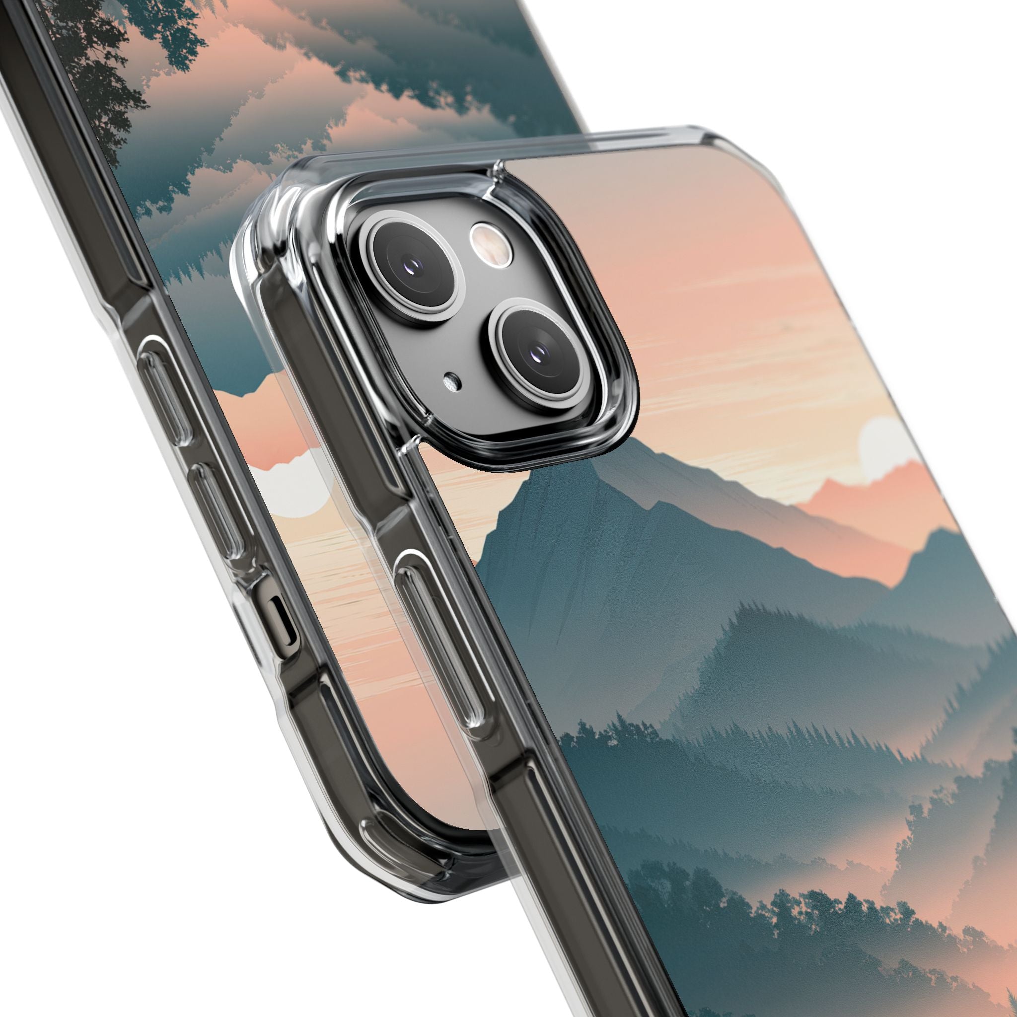 Teal Impact MagSafe Phone Case for iPhone - Alpine Teal Horizon