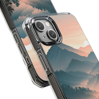 Teal Impact MagSafe Phone Case for iPhone - Alpine Teal Horizon