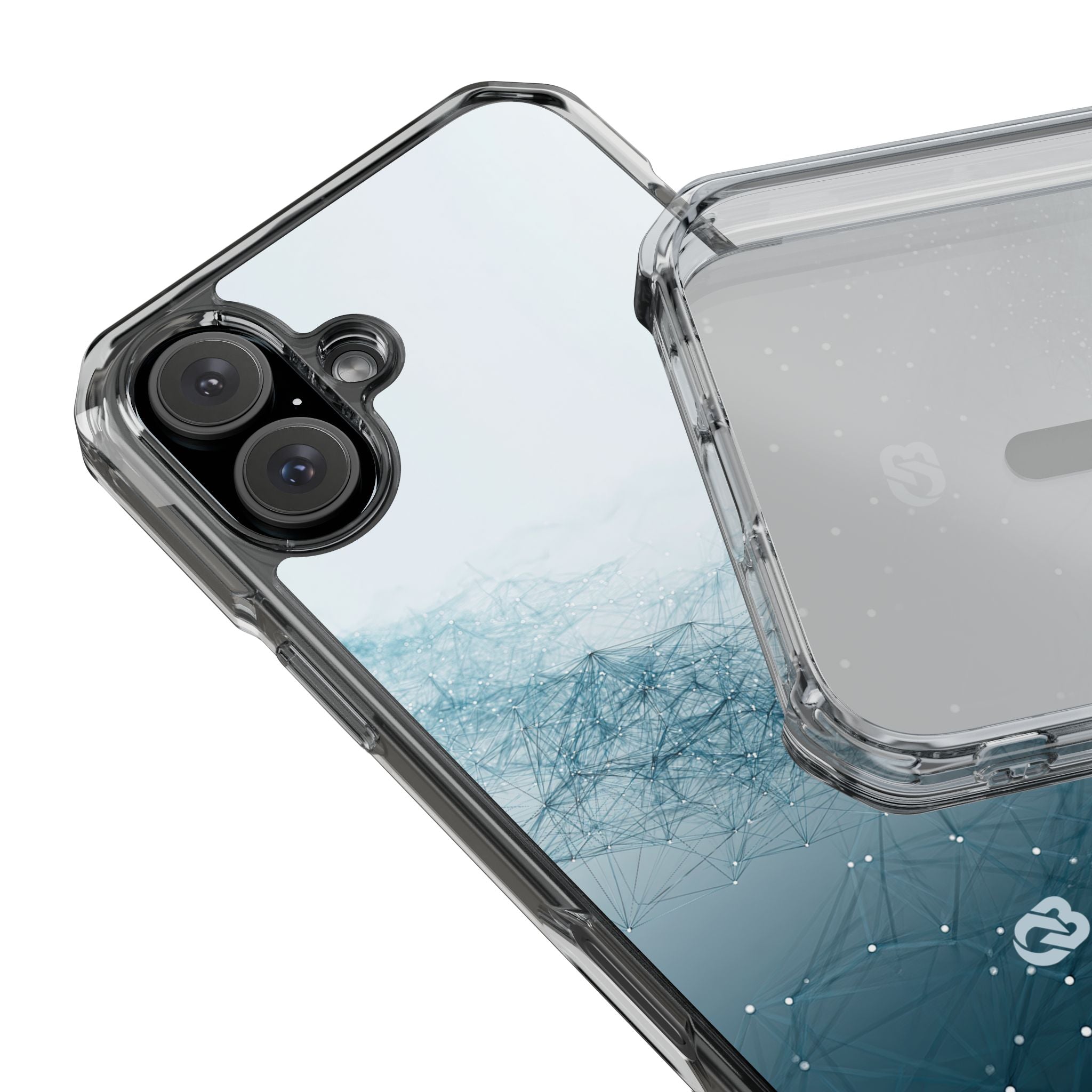 Teal Impact MagSafe Phone Case for iPhone - Cyan Vector Lattice
