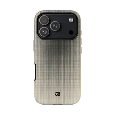 Beige Tough Phone Case for iPhone - Carbon Screen Grid