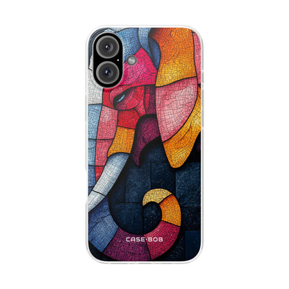 Elephant Mosaic iPhone 16 Plus Case - Soft