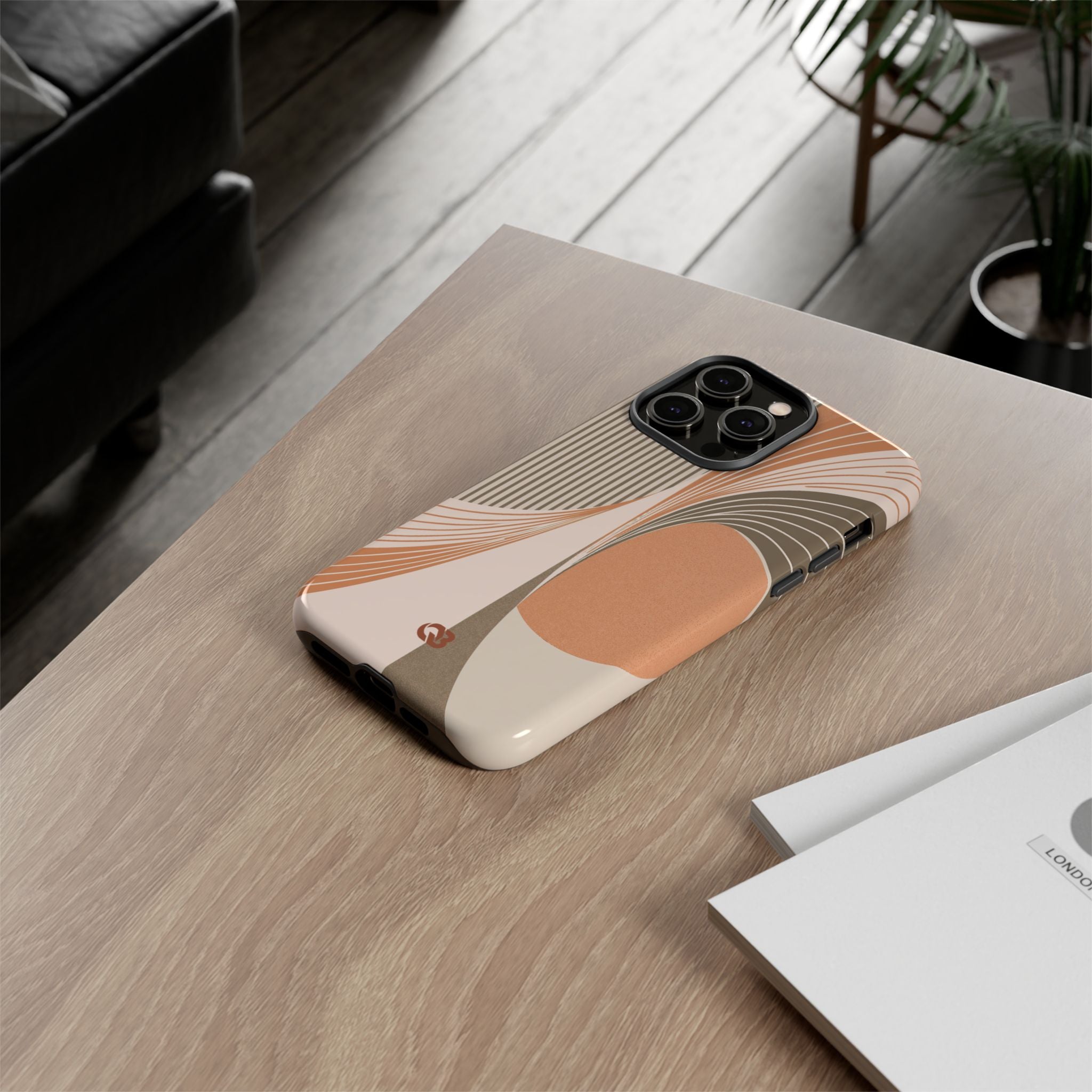Orange Tough Phone Case for iPhone - Desert Arc Horizon