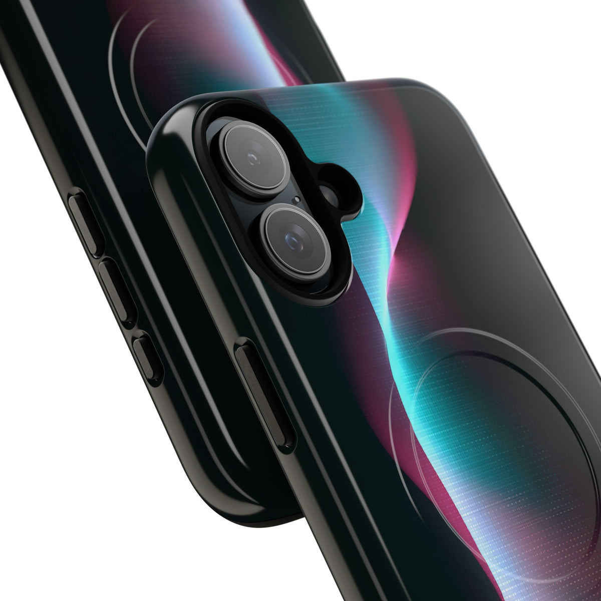 Neon Pixel Flow · Tough 2.0 Magnetic Phone Case for iPhone · Black
