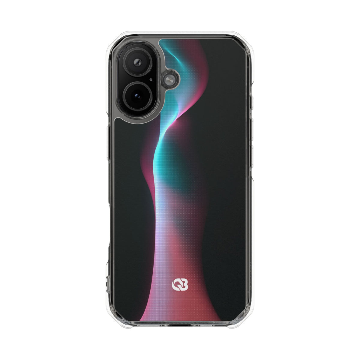 Neon Pixel Flow · Clear Impact Magnetic Phone Case for iPhone · Black