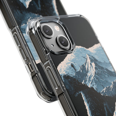Nordic Arctic Bear · Clear Impact Magnetic Phone Case for iPhone · Black