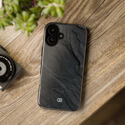 Black Tough Phone Case for iPhone - Midnight Slate Ridge