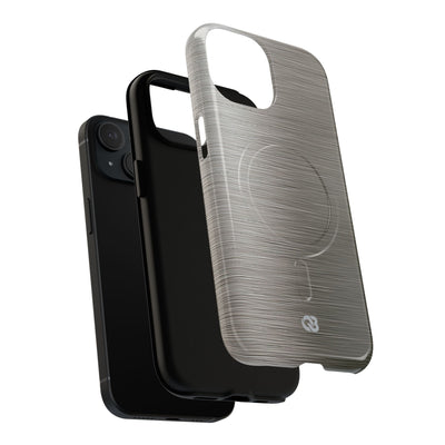 Grey Tough 2.0 Magsafe Phone Case for iPhone - Brushed Industrial Steel