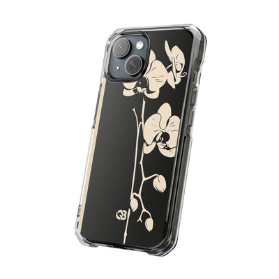 Black Impact MagSafe Phone Case for iPhone - Obsidian Bone Orchid