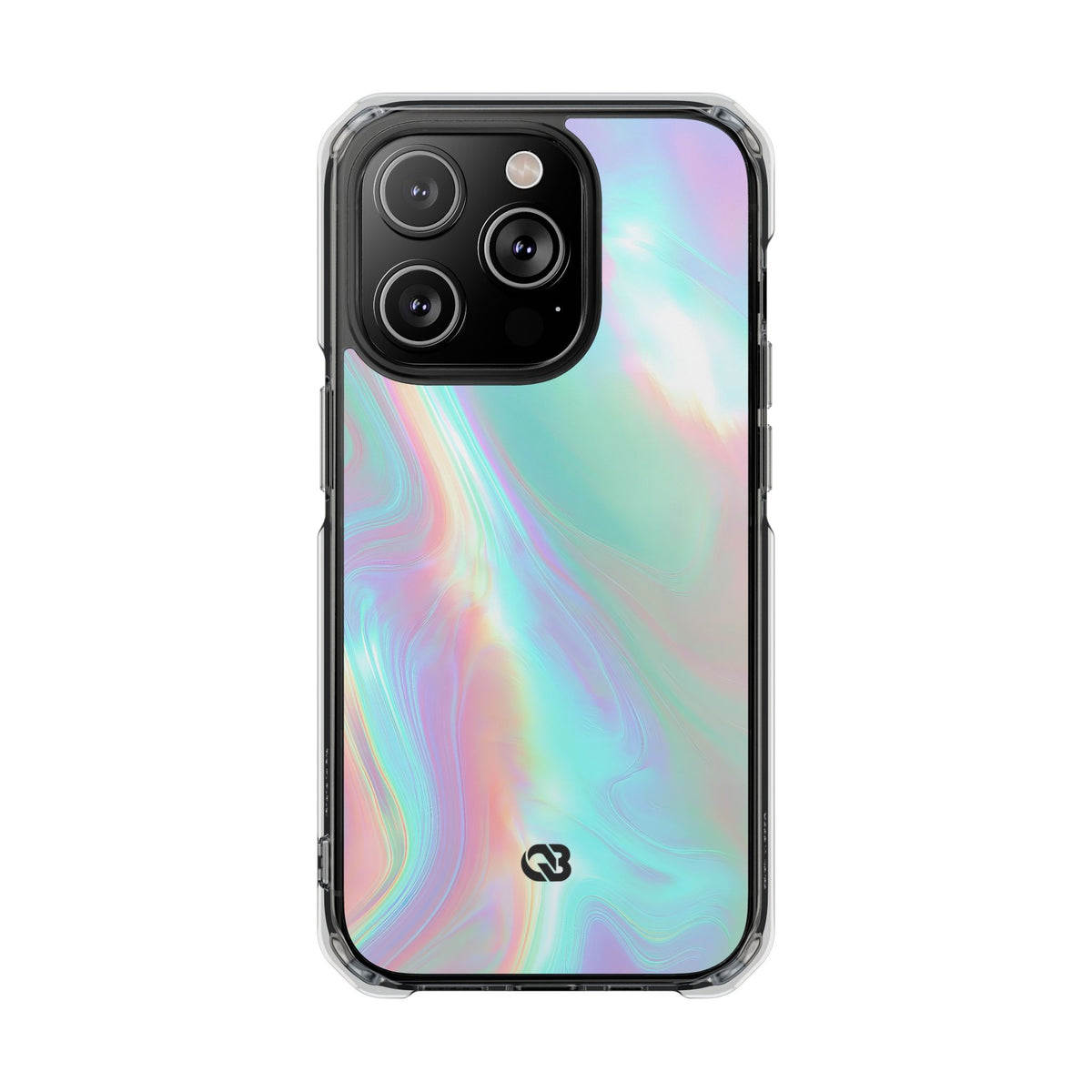 Prismatic Liquid Light · Clear Impact Magnetic Phone Case for iPhone · Teal