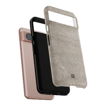 Grey Tough Phone Case for Google Pixel - Brutalist Stone Grit