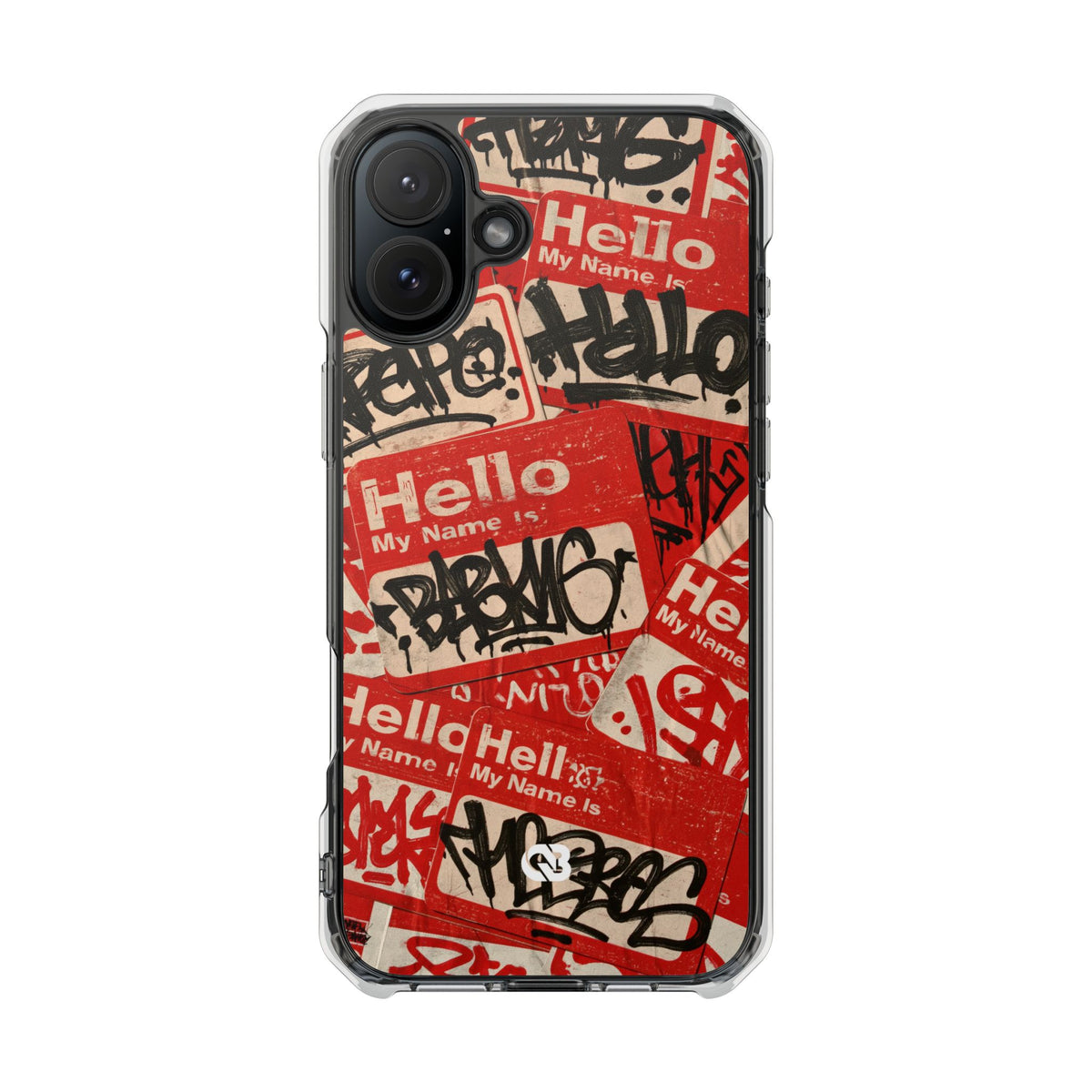 Slap Tag Collage · Clear Impact Magnetic Phone Case for iPhone · Red