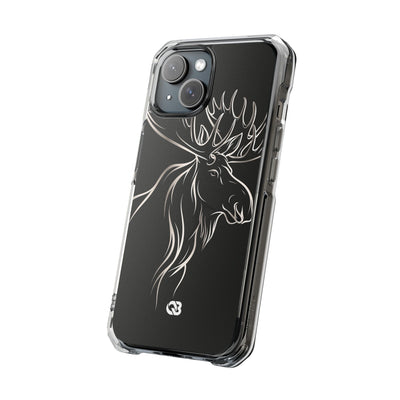 Nordic Moose Contour · Clear Impact Magnetic Phone Case for iPhone · Black