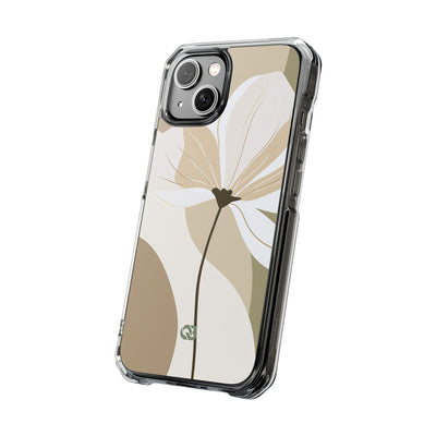 Beige Impact MagSafe Phone Case for iPhone - Sage Linen Magnolia