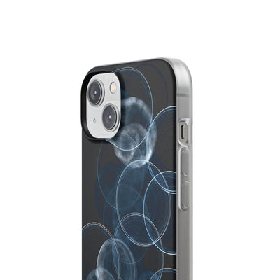 Blue Lite Phone Case for iPhone - Cyan Pulse Ripple