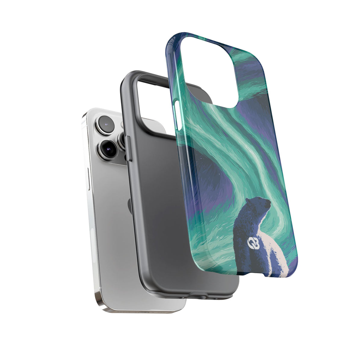 Arctic Aurora Bear · Tough Phone Case for iPhone · Teal