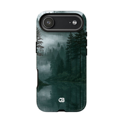 Misty Pine Reflections · Tough Phone Case for iPhone · Green