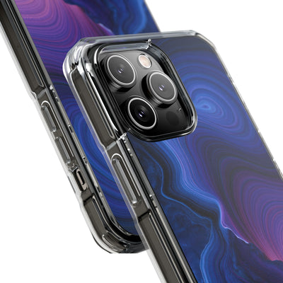 Radiant Strata · Clear Impact Magnetic Phone Case for iPhone · Blue