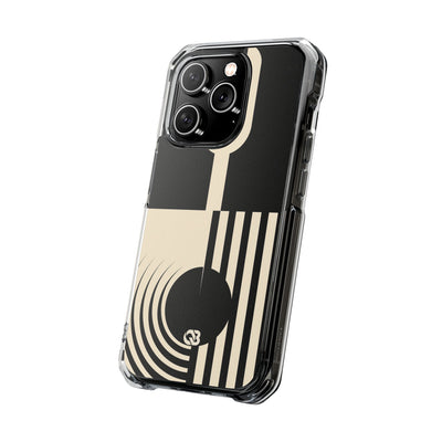 Black Impact MagSafe Phone Case for iPhone - Ivory Signal Grid