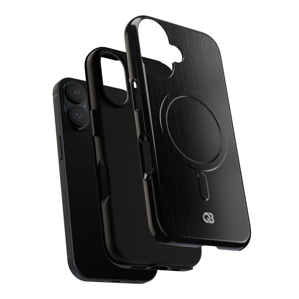 Obsidian Brushed Steel · Tough 2.0 Magnetic Phone Case for iPhone · Black