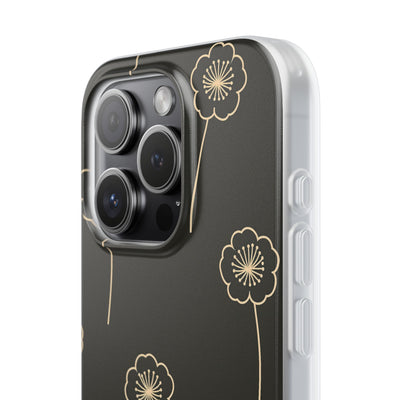 Black Lite Phone Case for iPhone - Obsidian Sand Petals