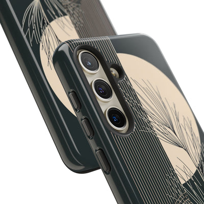 Black Tough Phone Case for Samsung - Obsidian Sand Willow